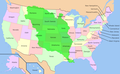 Image 17The modern United States, with Louisiana Purchase overlay (in green) (from History of Oklahoma)