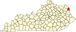 Karte von Boyd County innerhalb von Kentucky