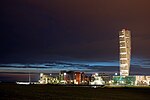 Turning Torso och Västra hamnen sedd på natten.