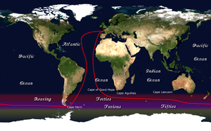 The route of the Vendée Globe race.