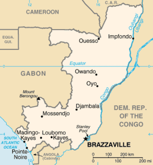 Республикась Конго на карте