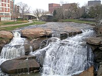 Viðarlundin Falls Park on the Reedy