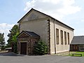 Krematorium des Urnenfriedhofes von Döbeln und Mauer, mit Bedienstetenwohnhaus und Einfassungsmauern