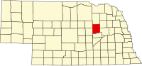 Map of Nebraska highlighting Boone County