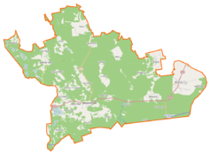 Mapa konturowa gminy Miedzichowo, po lewej znajduje się punkt z opisem „Miedzichowski Park Krajobrazowy”