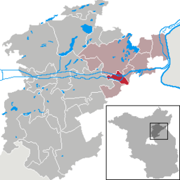 Läget för kommunen Niederfinow i Landkreis Barnim