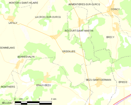 Mapa obce Grisolles