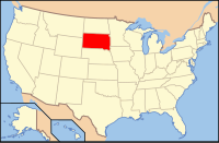 Розташування штату Південна Дакота на мапі США