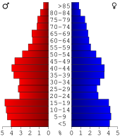 Bevolkingspiramide Jerome County