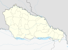 Mapa konturowa żupanii medzimurskiej, blisko centrum na lewo znajduje się punkt z opisem „Čakovec”