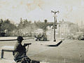 Image 8A British soldier facing a crowd of Greek Cypriot demonstrators in Nicosia (1956) (from Cyprus)