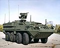 미국 육군 스트라이커 장갑차. 캐나다의 LAV III 장갑차를 바탕으로 했다.