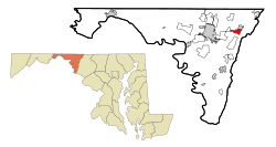 Location of Cavetown, Maryland