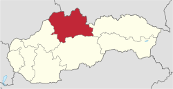 Vị trí vùng Žilina tại Slovakia