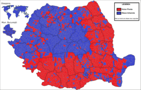 Distribuția geografică a voturilor pe localități (turul doi)