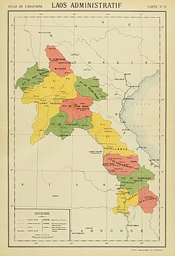 Location of French protectorate of Laos