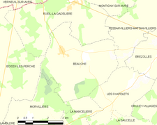Carte de la commune de Beauche.