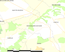 Mapa obce Montgaillard-sur-Save