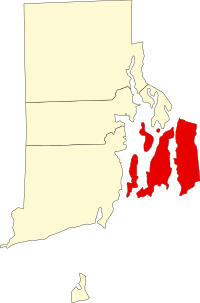 Map of Roud Ajland highlighting Newport County