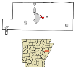 Location of Madison in St. Francis County, Arkansas.