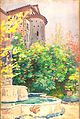 Tivoli, Villa d'Este, watercolour, 1922, (fragment), (National Museum in Warsaw)