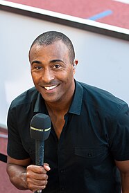 Colin Jackson (Foto: 2012), 1988 Olympiazweiter und amtierender Europameister, belegte Rang sieben