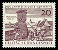 Briefmarke der Deutschen Bundespost (1962): 2000 Jahrfeier der Stadt Mainz
