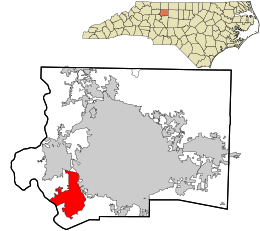 Location in Forsyth County and the state of North Carolina