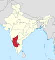 Lage des indischen Bundesstaates Karnataka
