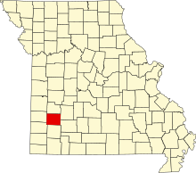 Разположение на окръга в Мисури