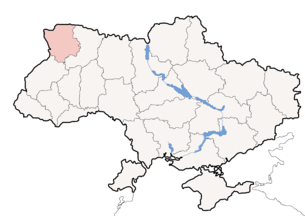 Karte der Ukraine mit Oblast Wolyn