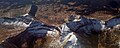 Dead Horse Peak (left) and Yard Peak (right of center) viewed from the north from airliner.