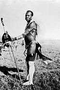 Zulu man with an igqoka, used during courting