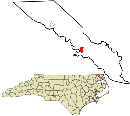 Location in Camden County and the state of North Carolina