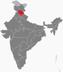 Location of Himachal Pradesh in the Republic of India