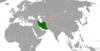 Location map for Iran and Tajikistan.