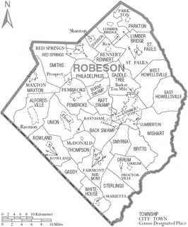 Kaart van Robeson County