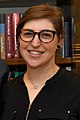 A head shot of Mayim Bialik