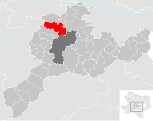 Lage der Gemeinde Obritzberg-Rust im Bezirk St. Pölten-Land (anklickbare Karte)