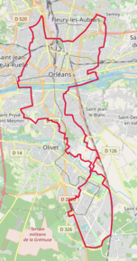 Poziția localității Orléans