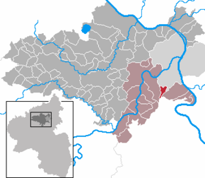 Poziția comunei Waldesch pe harta districtului Mayen-Koblenz