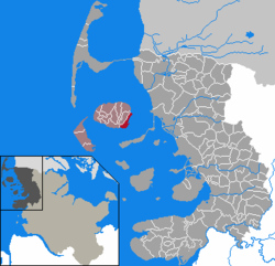 Elhelyezkedése Schleswig-Holstein térképén