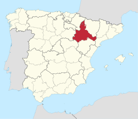 Pozicija Zaragoze na karti Španjolske