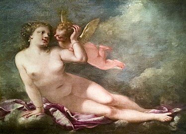 Vénus entre les nuages avec cupidon, Ca' Rezzonico