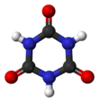 Ball-and-stick model of the trione tautomer