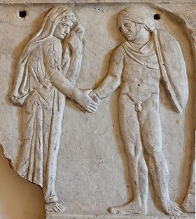 Jason et Médée, sarcophage romain de la fin du Ier siècle, Palazzo Altemps (Rome).