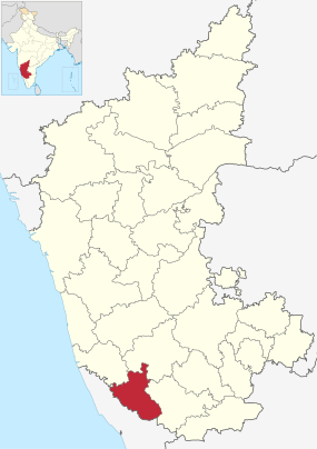 Positionskarte des Distrikts Kodagu