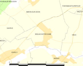 Poziția localității Esquay-Notre-Dame