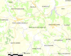 Mapa obce Saint-Sulpice-d’Arnoult