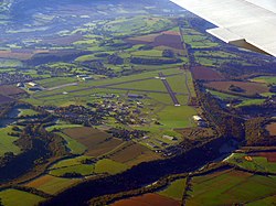 An aerial view of the airfield.